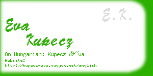 eva kupecz business card